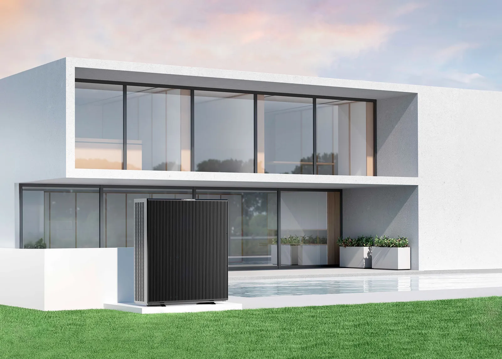 ZEALUX INVERBOOST PLUS R290 Außeneinheit vor einem Wohnhaus